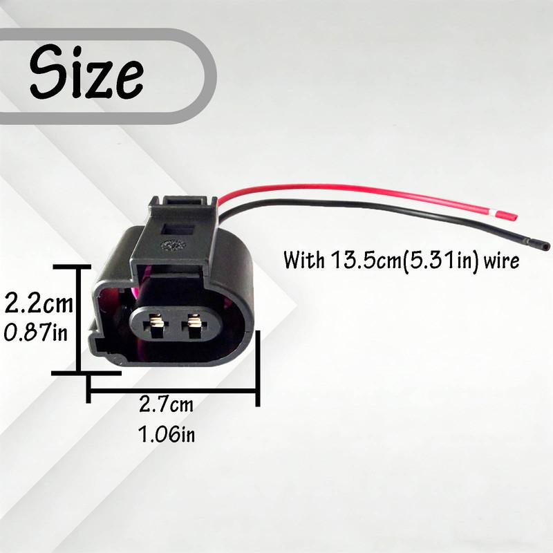 Waterproof 2-Pin Connector Plug 2Pcs For VW Headlight Washer Pump Fits For Passat Tiguan Polo Golf Transporter Part 1J0973722A