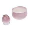 Matcha Bowl and Whisk Holder Ceramic Matcha Mixing Bowl with Spout for Traditional Japanese Tea Ceremony Gradient Purple