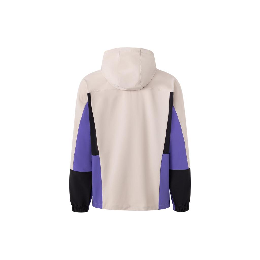 Adidas Originals Colorblock Loose Long Sleeve Hooded Sports Jacket Men Outerwear Earthy-Brown JF2855