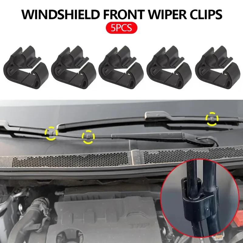For Peugeot 3008 (P84) 5008 (P87) 408x Citroen C5 Accessory 5Pcs Windshield Front Wiper Clips Wiper Arm Spray Pipe Clamp Buckle