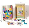 Wooden Colorful 3D Tetris Puzzle Building Blocks Educational Toy Montessori Thinking Skills Concentration Training for Boys Girls & & [Product]