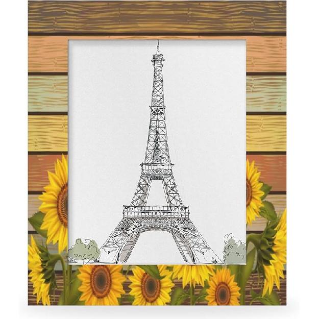 5x7 Picture Frame Vintage Retro Sunflower Rustic Photo Frame for Wall and Tabletop Display Wooden Photo Picture Frame Home Decor 4*6