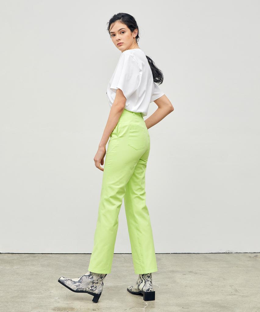 ONNE Stitched Straight Fit Pants Lime
