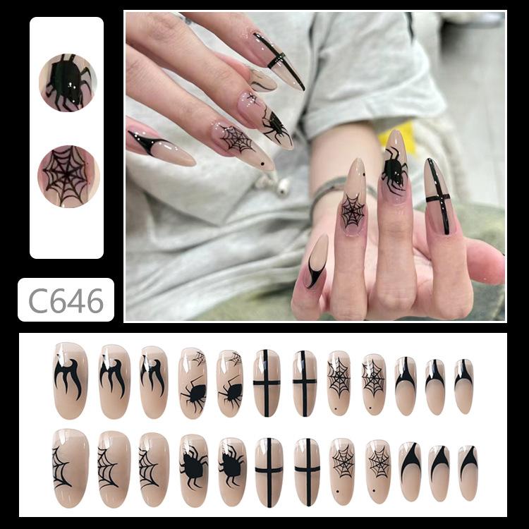 

Носите наклейку для ногтей серии Darkwind с пауками, элемент Хэллоуина, накладка для искусственных ногтей