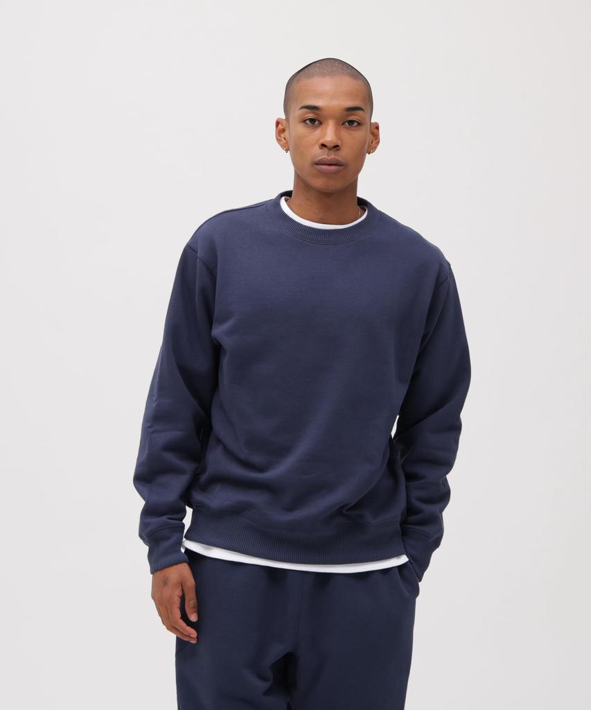 Avirex DAILY Rundhalsad Långärmad Tröja Marinblå (783-3932002), Herr 2XL, (Storlek 120)