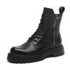 Men's Fashion Stage Nightclub Motorcycle Boots  Designer Shoes Black White Chelsea Boot Soft Leather Platform Short Botas