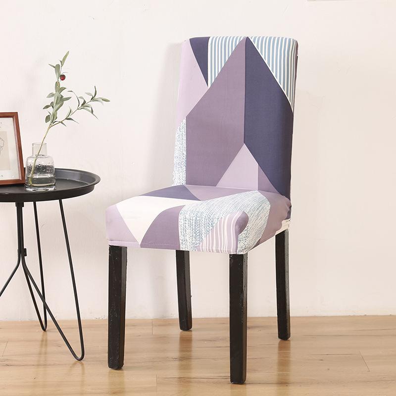 Anti-fouling Household Chair Cover Hotel Chair Package Backrest Seat Cover One-piece Print Elastic Dining Table Seat Cover