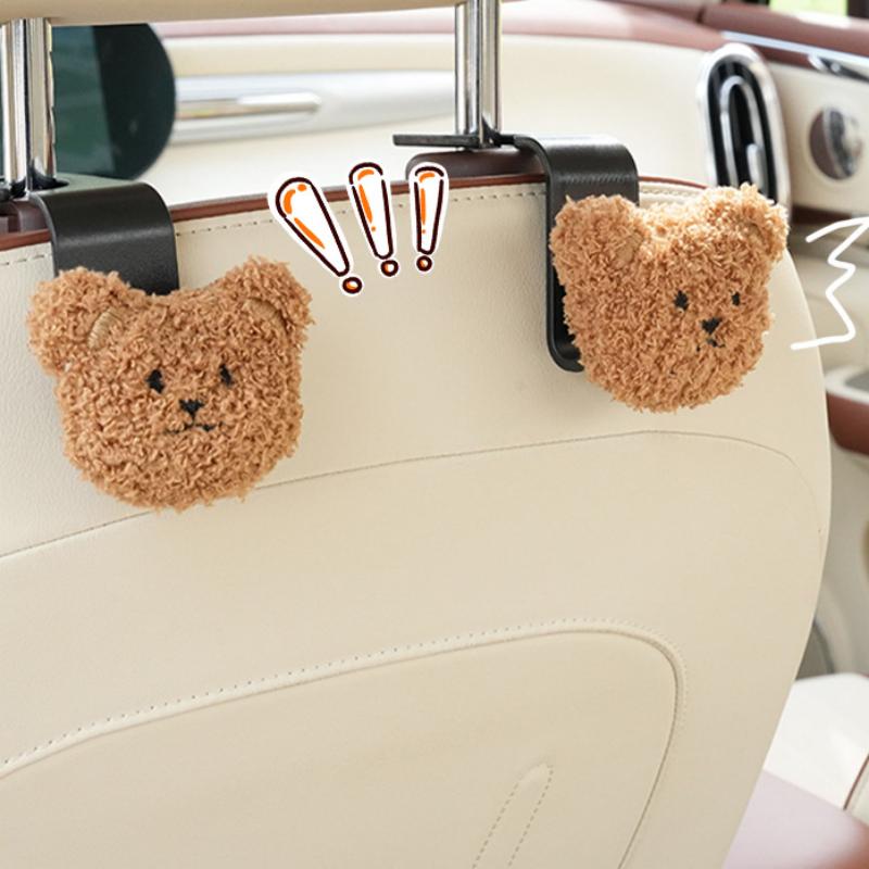 Car Hook Cartoon Bear Car Back Multi functional Storage Hook Creative Cute Decoration Car Hook