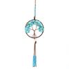 Agate Tree Of Life Car Charm With Handcrafted Crystal Fringe For Vehicle Decor