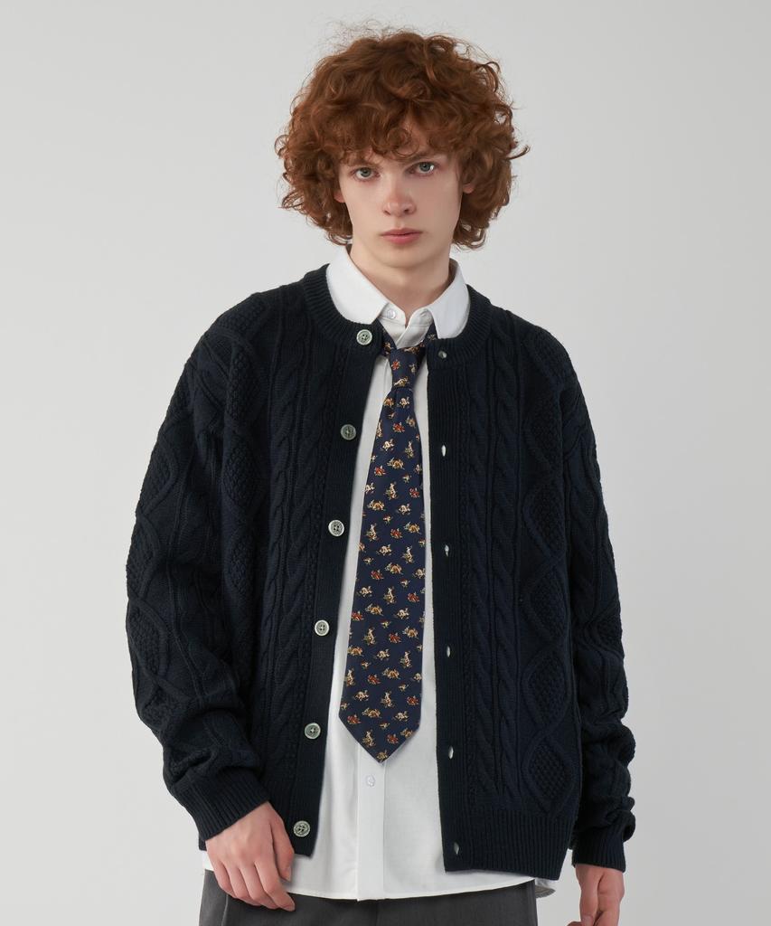 UNTAPPED STUDIO Oversized Aran Cable Round Knit Cardigan 5 Colors