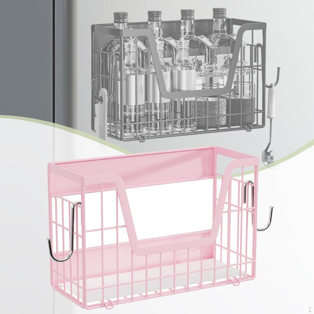 Refrigerator Side Shelf Basket Moveable Seasoning Organization Spice Rack Organizer for Home Cabinet