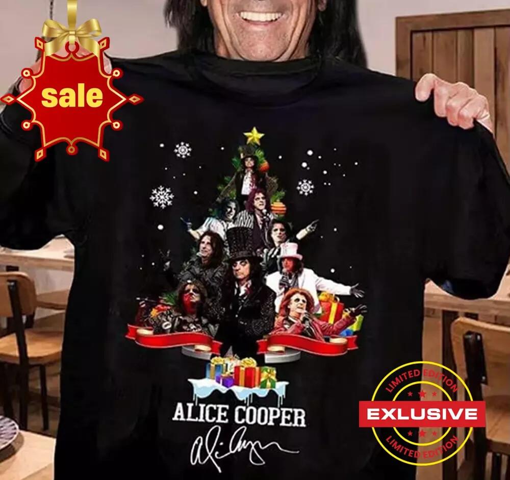 Alice Cooper Christmas T-Shirt Cotton Unisex S-4XL Unisex T-Shirt