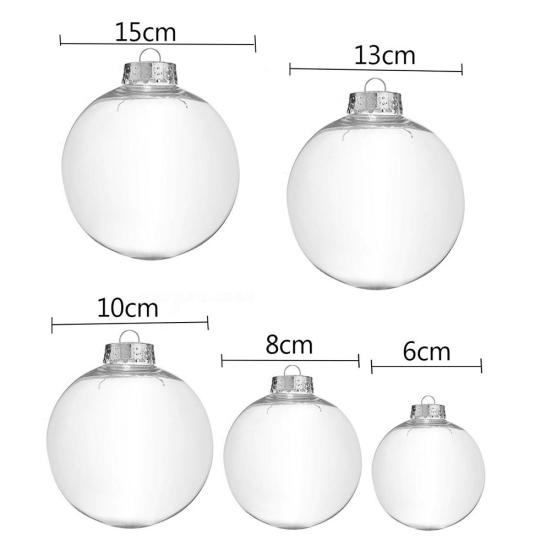 Transparent Plastic Ball Baubles Christmas Tree Hanging Ornament DIY Decoration