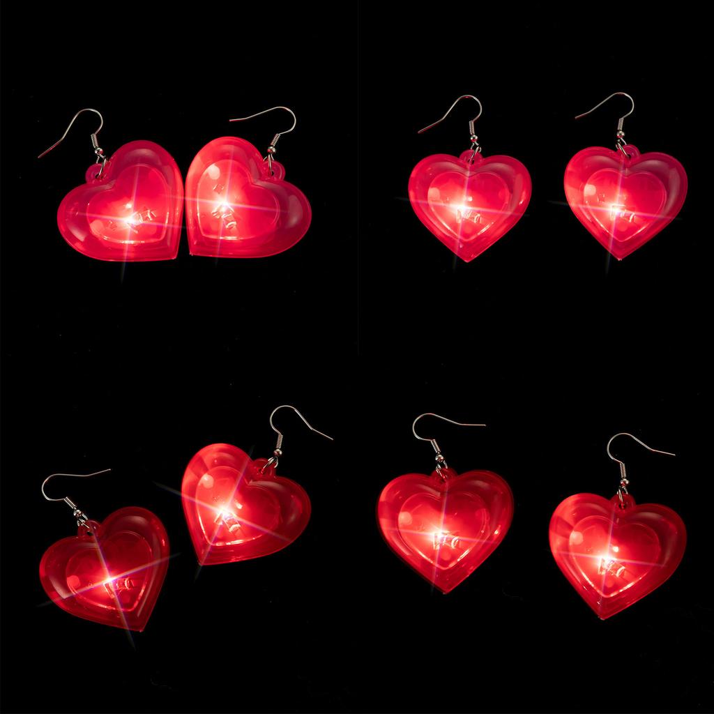 Modische LED-Leuchten, baumelnde Ohrringe, leuchtende Herz-Tropfenohrringe, einzigartige Valentinstag-Charme-Haken-Ohrringe, Statement-Schmuck