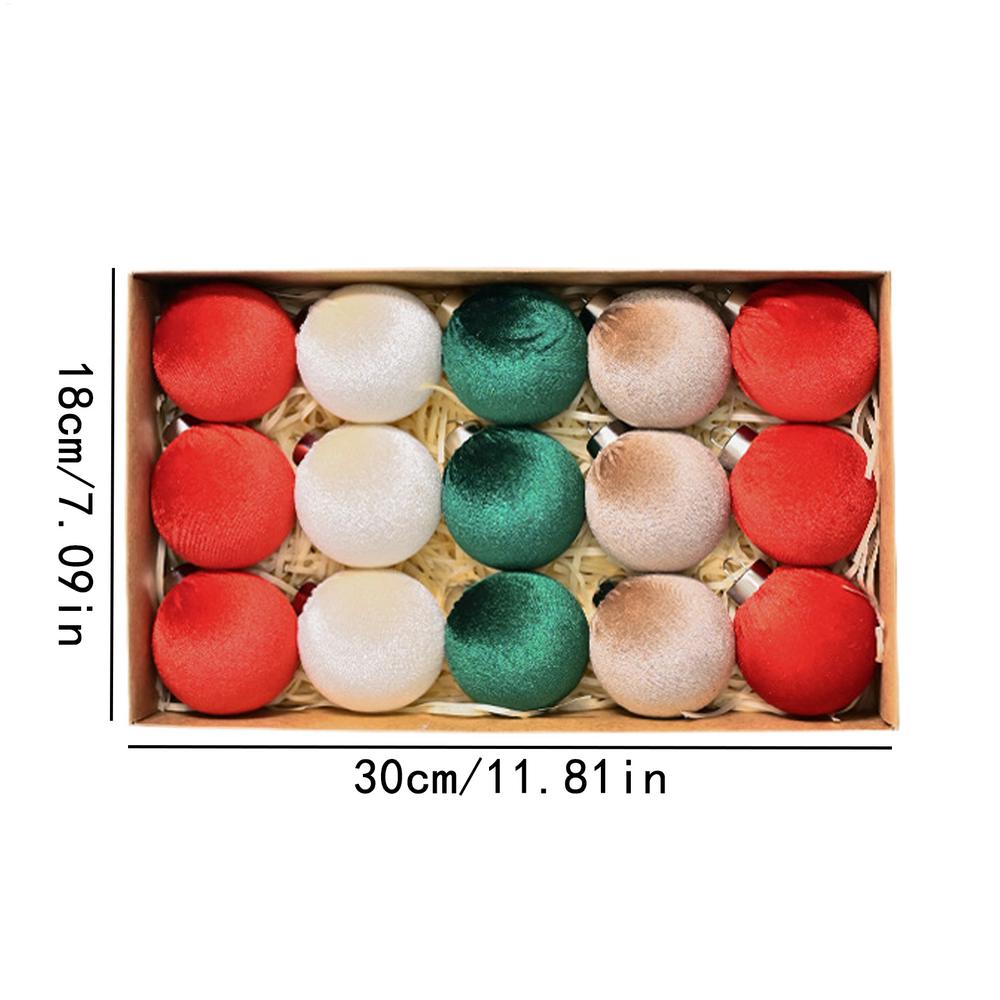 Velvet Christmas Tree Balls Tree Decor Christmas Balls 15X Velvet Balls Set Home Decor Christmas Tree Ornaments Wedding Holiday