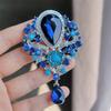 Fashionable Vintage Feng Shui Crystal Brooch, Alloy Inlaid with Rhinestones, Colored Pendant, Brooch, Clothing Accessory