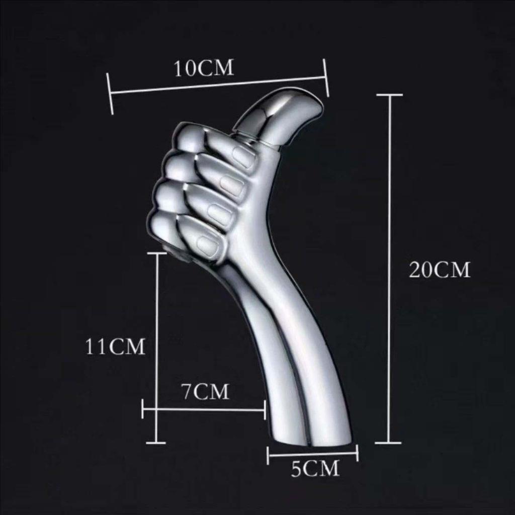 New Style Bathroom Basin Faucet Hot and Cold Water Thumb Faucet, Washbasin Mixers Taps, Universal Basin Faucet Black Chrome Gray