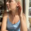 Dreamy Blue Jellyfish Tassel Charm Earrings for Women Handmade Crystal Long Pendant Earrings Summer Aesthetic Jewelry Gifts