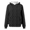 Damen Plissiertes Gepunktetes Langarm Kapuzensweatshirt
