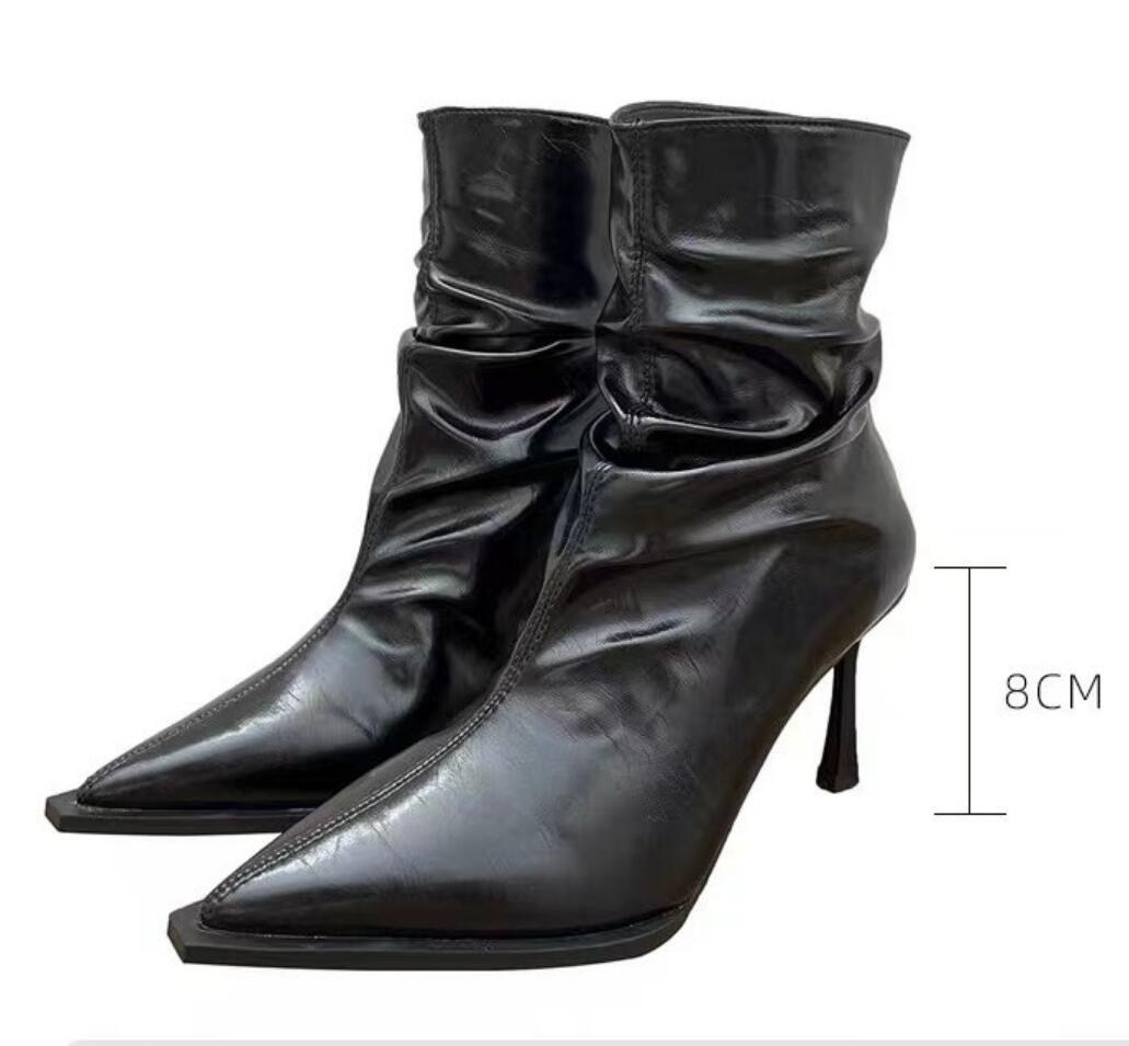 Модные женские ботильоны осень-зима со складками — фото 6