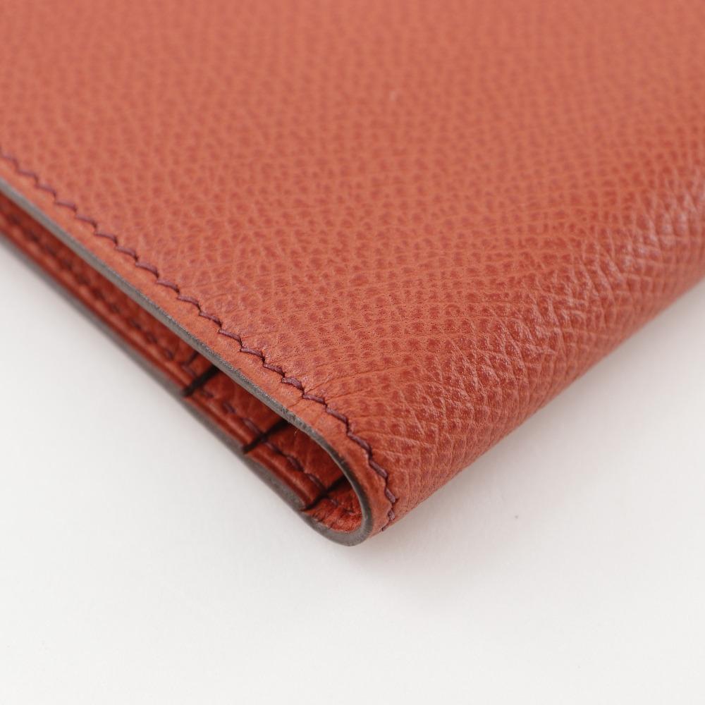 HERMES Bean Purse Orange/SilverHardware Epsom Women Used