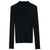Sancai Plus-Size Spring Mock Neck Lettuce-Trim Knit Top
