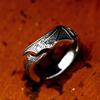 Minimalist Wing Design Stainless Steel Ring Vintage Viking Style Titanium Steel Band