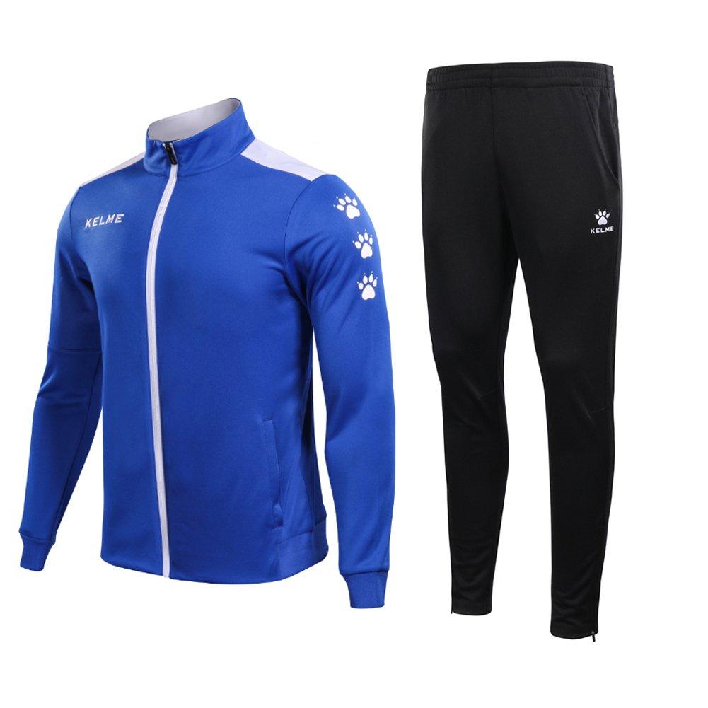Kelme Sportswear Jacket Training and Running Wear Men's Tracksuit, Set, & Pants, (Blue, Large)
