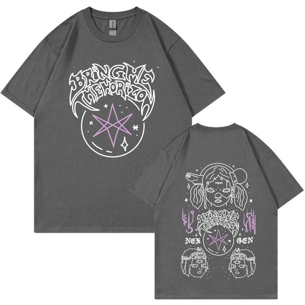 ZheXiong TEE BMTH BringMe TheHorizon Album Post Human Nex Gen T-shirt Heavy Metal Rockband T-shirt Heren Mode Hip Hop Korte Mouw T-shirts S