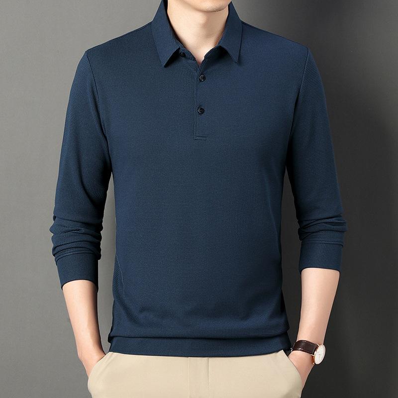 

Men’s Waffle Knit Long Sleeve Polo Shirt 58/4XL