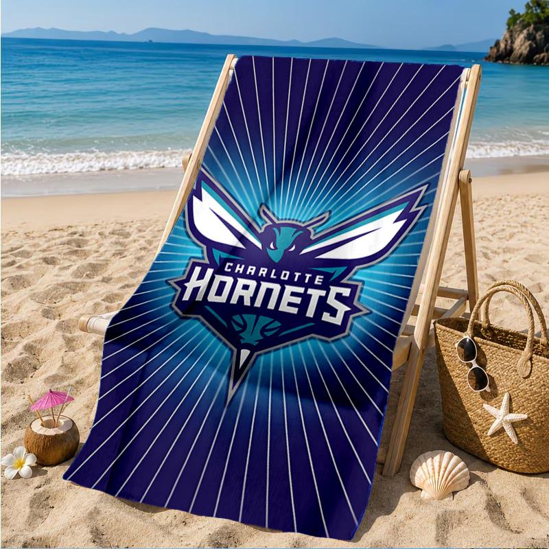Charlotte-Hornets Logo Beach Towel, Microfiber Beach Towel, Perfect For Pool, Beach, Travel, Home Decor Beach Party Fan gifts