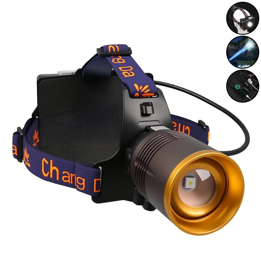 

10000000Лм Мощный индукционный налобный фонарь с павербанком Сверхъяркий телескопический зум-налобный фонарь USB Перезаряжаемый налобный фонарь