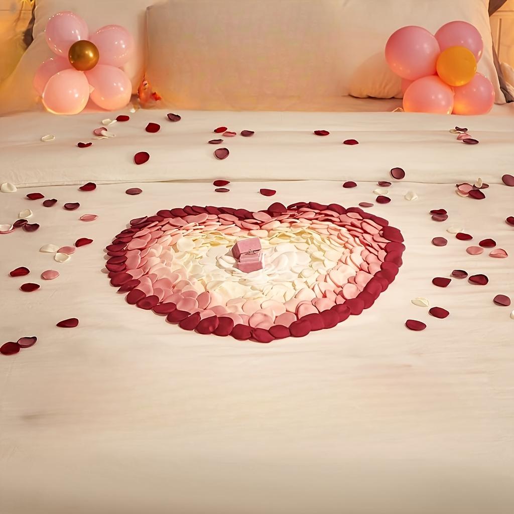 100pcs Silk Rose Petals Artificial Flowers Petals for Weddings Proposal Burgundy Pink Petals Fake Rose Petals for Wedding Flower