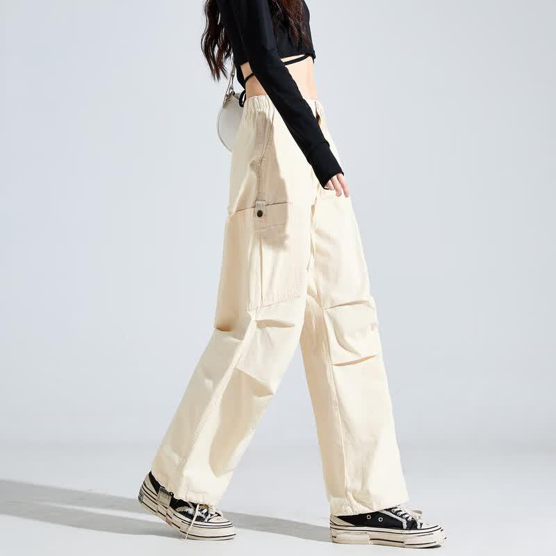TonLion 2024 Women's Casual Multi-Pocket Wide-Leg Cargo Pants