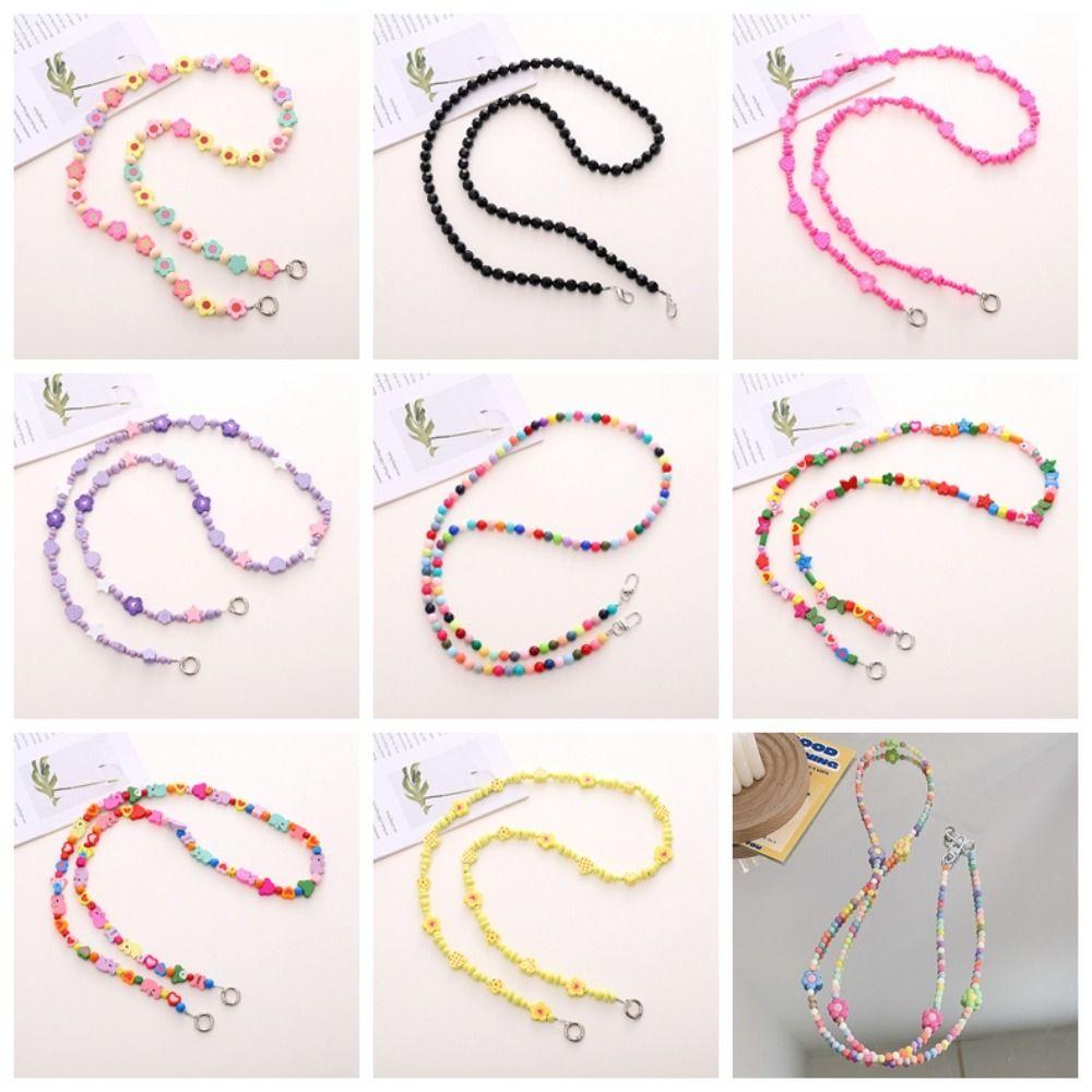 Cellphone Lanyard Mobile Phone Beaded Long Chain  Phone Case Accessories
