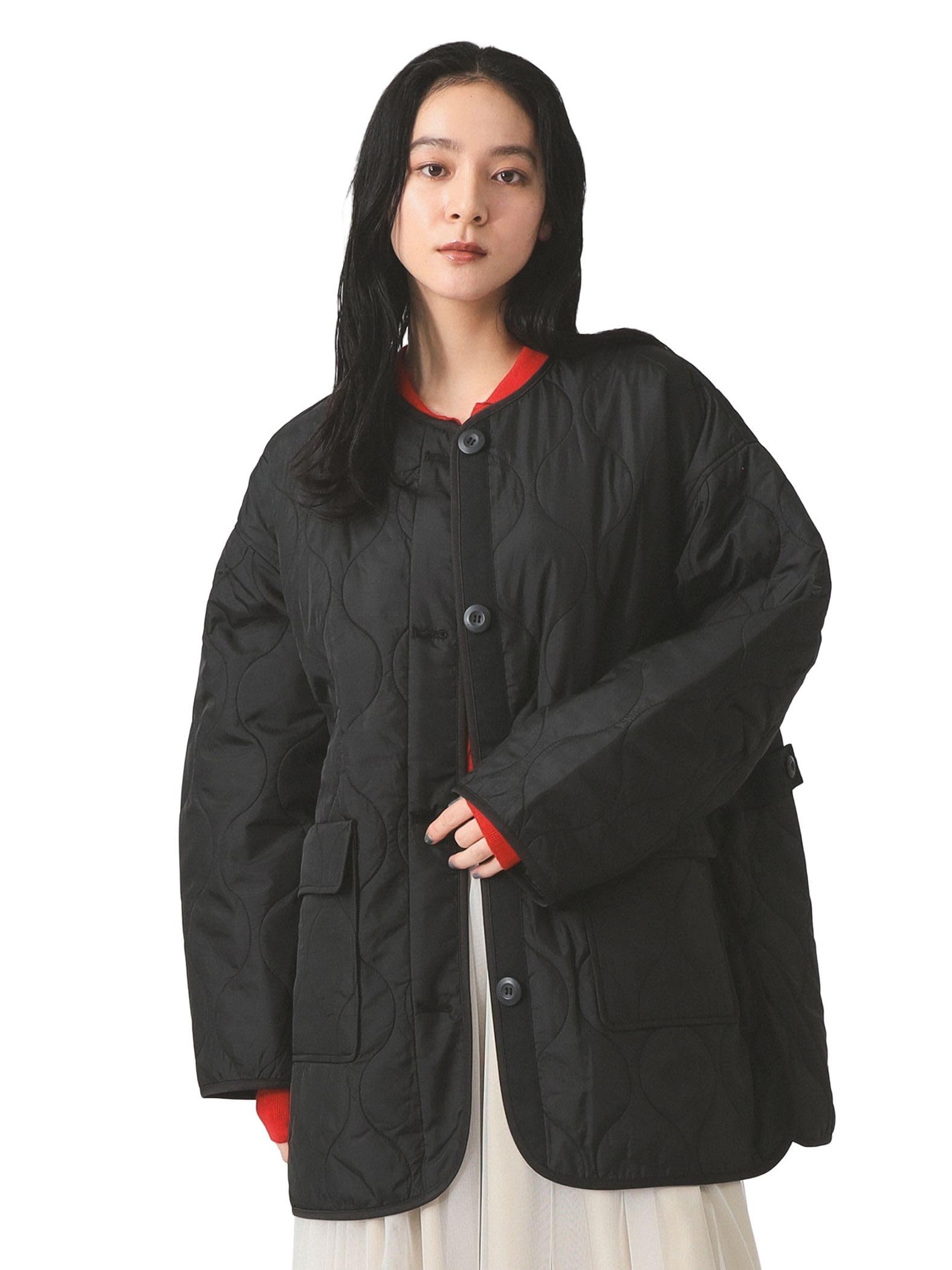 

Ray Beams Women s Quilted Collarless Blouson, Black 0