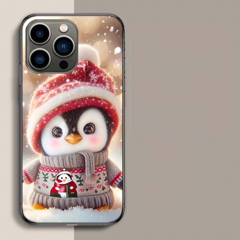 Cute Little Penguin Phone Case For Iphone 17 Air 15 Pro 14 Plus 16 Pro Max 17E 16E 12 13 Mini 11 Cover Cute Fundas