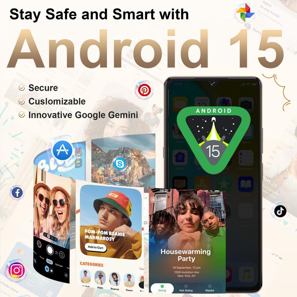 CUBOT X100 Smartphone 5G Android 15, 6.88'' HD+ 120Hz, 16GB+256GB, MTK 7025, 64MP+16MP, 5100mAh/33W, 1.72" Rear Display, 5G Dual SIM/NFC/Dual Speakers