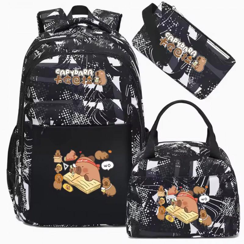 Large Capacity Kids Backpack Set With Lunch Bag Pencil Case Oxford Fabric Casual School Boys Ages 7-12