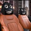 Car Seat Headrest Cover Cartoon Expressions Car Head Rest Cover 2 Pieces Anti-Scratch Interior Decor For SUV Truck Auto RV