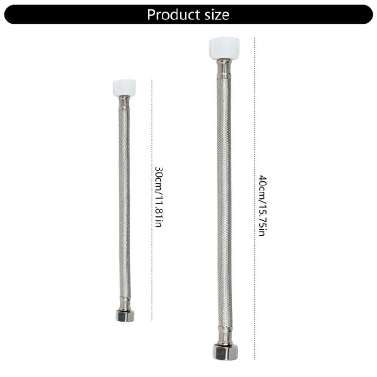 7/8inch To 1/2inch Flexible Toilet Hose Connector Braided Toilet Water Supply Line Stainless Steel Braided Hose