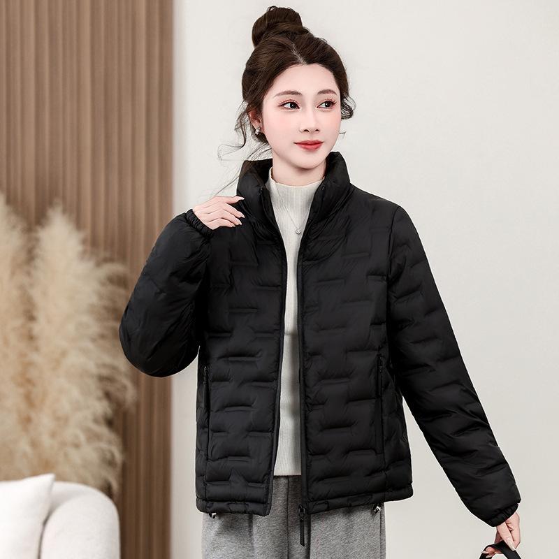 Autumn and winter new plastic down cotton clothes women's short light and thin cotton clothes stand-up collar light casual jacket trendy women