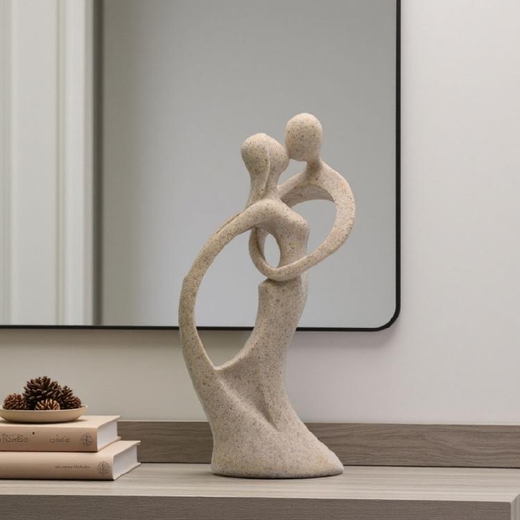 Couple Sculpture,Modern Abstract Resin Kissings Lovers Statue Ornament for Living Room Coffee Table Shelf Accent Decors