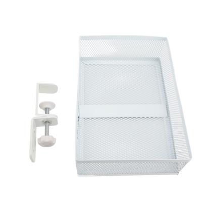 360 Degree Rotating Under Desk Storage Organizer Aluminum Clamp On Desk Drawer Basket for Home and