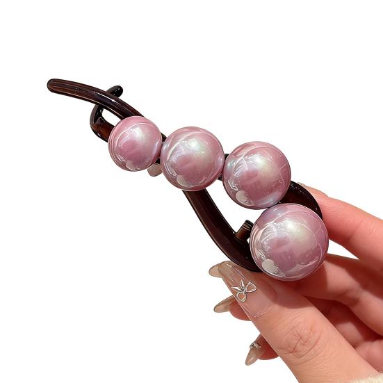 Hairpin Faux Pearls Cat Puppy Shape Hair Claw Back Head Hair Clip Acrylic Hair Styling Tool