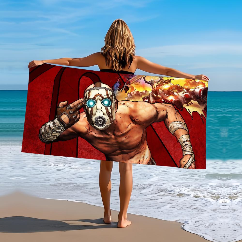 B-BorderlandsS Game Towel Beach Bath Quick-Drying Lightweight Portable Sauna Camping Swim Pool Travel