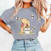 Womens Tshirt Pooh Bear Print Tshirts Winnie The Pooh Tshirt Summer Casual Crew Neck Tees Cartoon Graphic T Shirts