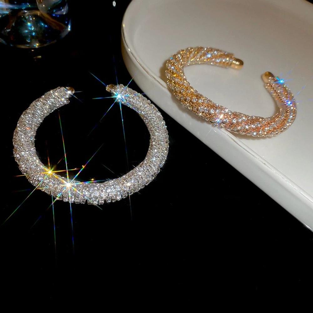 Exquisite Open Bracelet Size Adjustable Open Bangle New Full Rhinestone Bracelet  Women Fashion