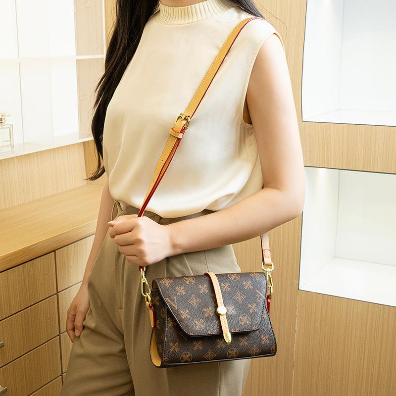 Summer Light Luxury Women's Bag  Fashionable and Versatile Small Square Bag  Patchwork Printed Single Shoulder Crossbody Bag