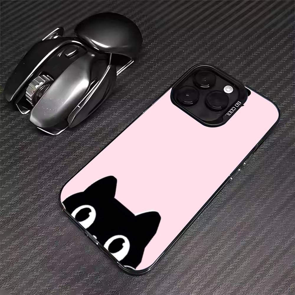 

Чехол для телефона с изображением пары черных кошек для iPhone 17 16 15 14 13 12 11 Pro Max XS Max 7 8 Plus, противоударный силиконовый матовый чехол iPhone16